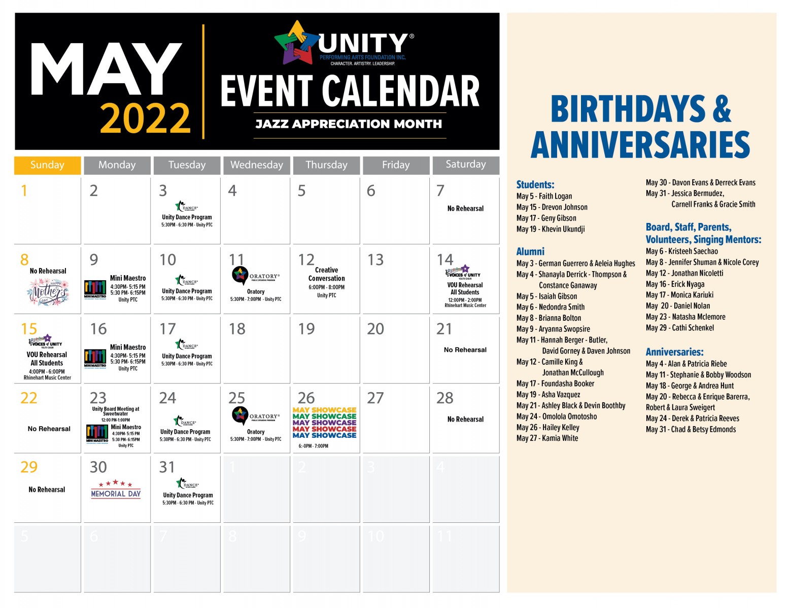 Horizontal Calendar-MAY edits